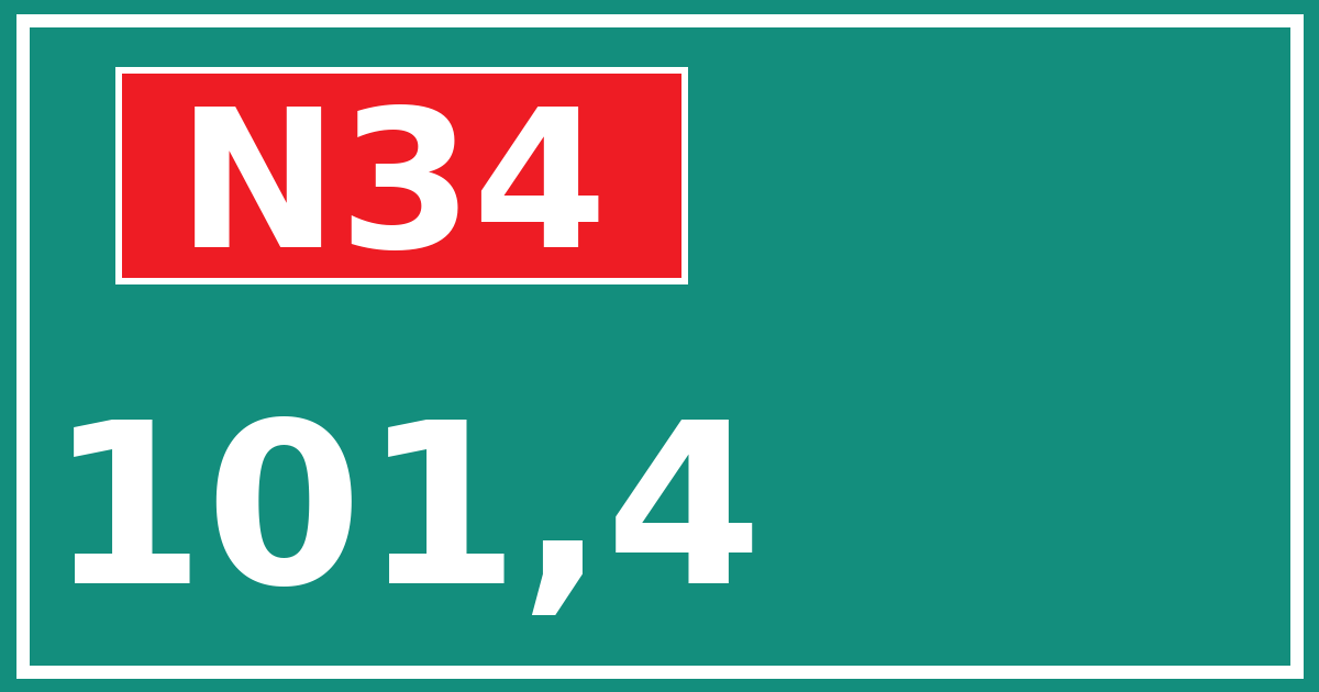 Hectometerbord N34 101,4