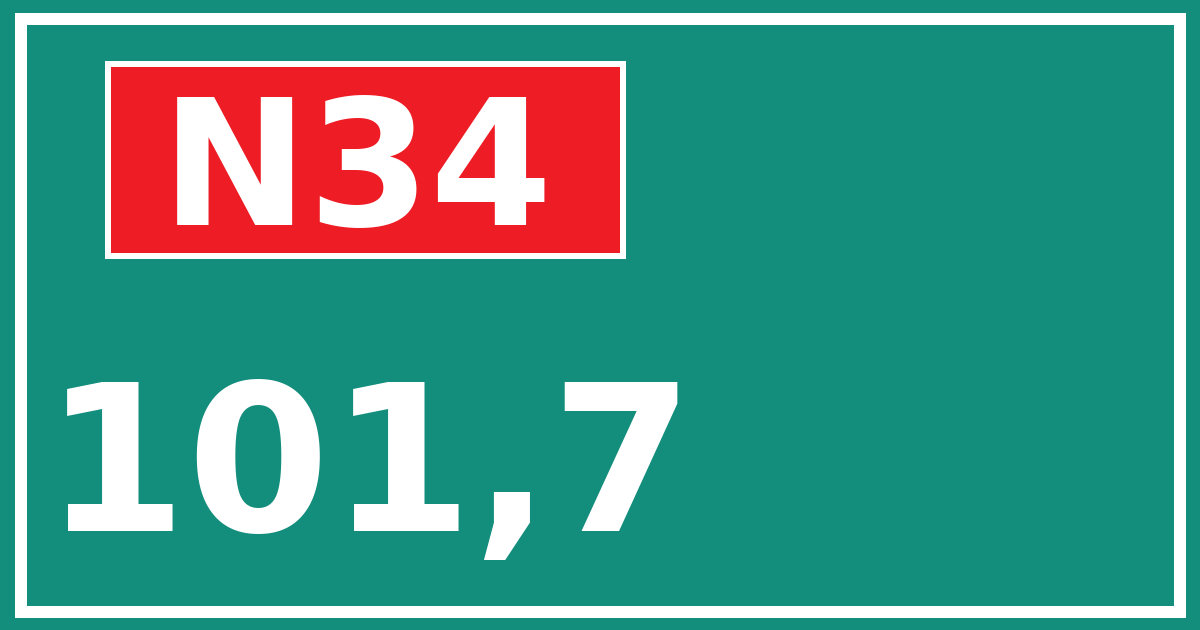 Hectometerbord N34 101,7