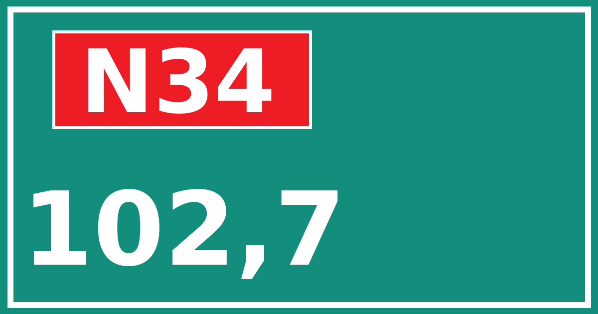 Hectometerbord N34 102,7
