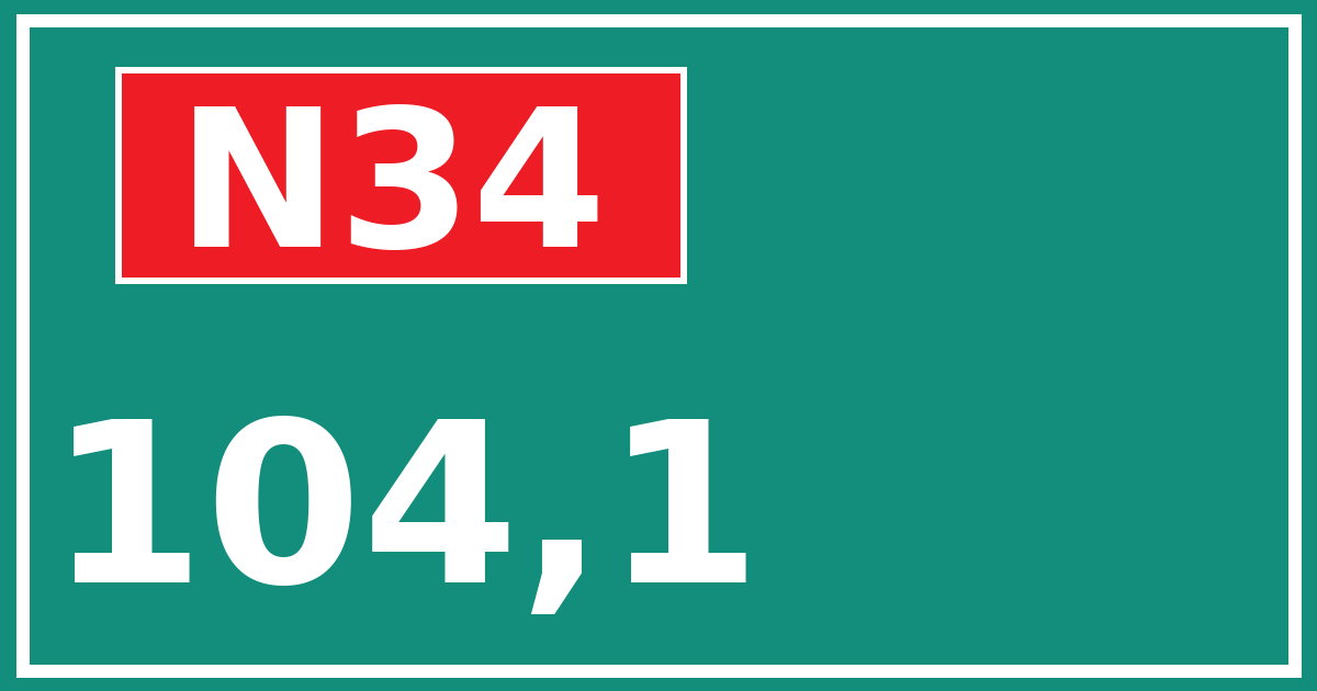Hectometerbord N34 104,1