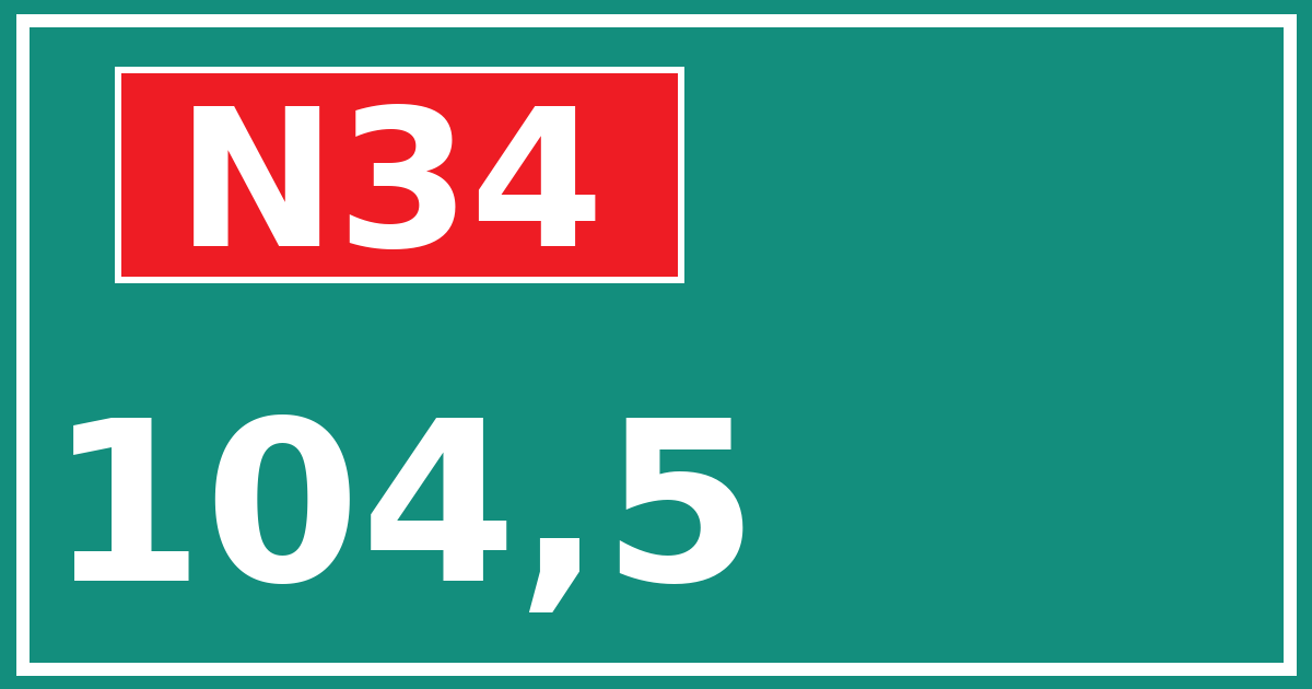 Hectometerbord N34 104,5