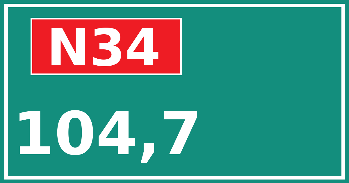 Hectometerbord N34 104,7