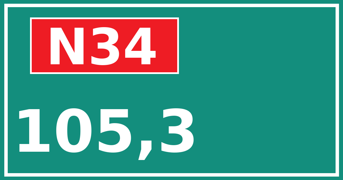 Hectometerbord N34 105,3