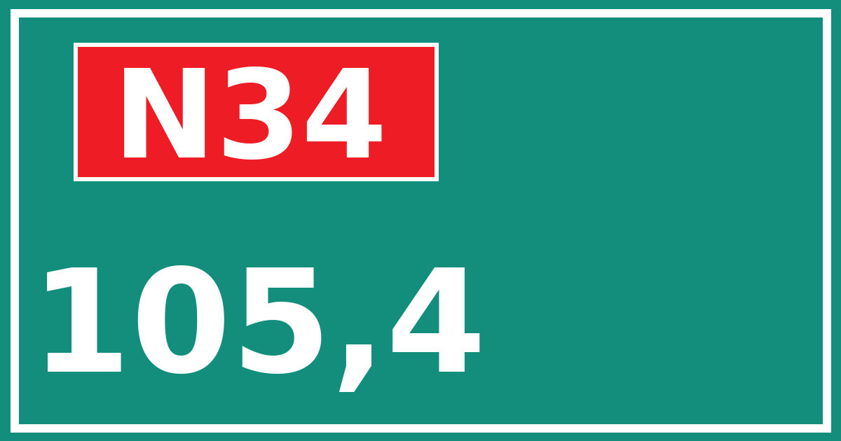Hectometerbord N34 105,4