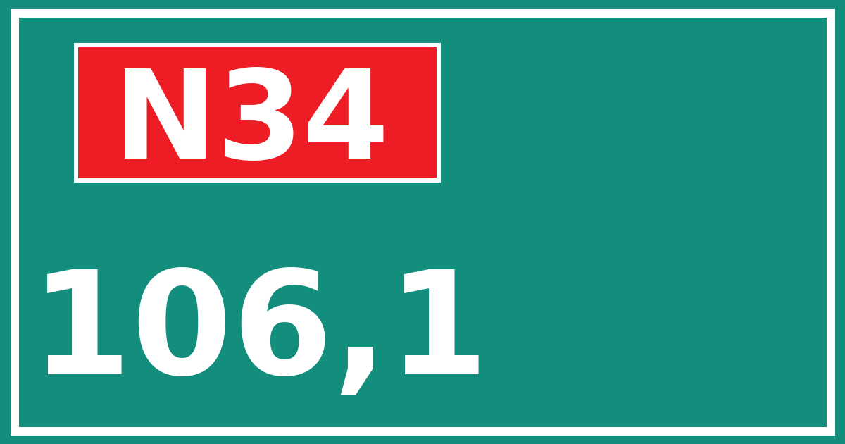 Hectometerbord N34 106,1
