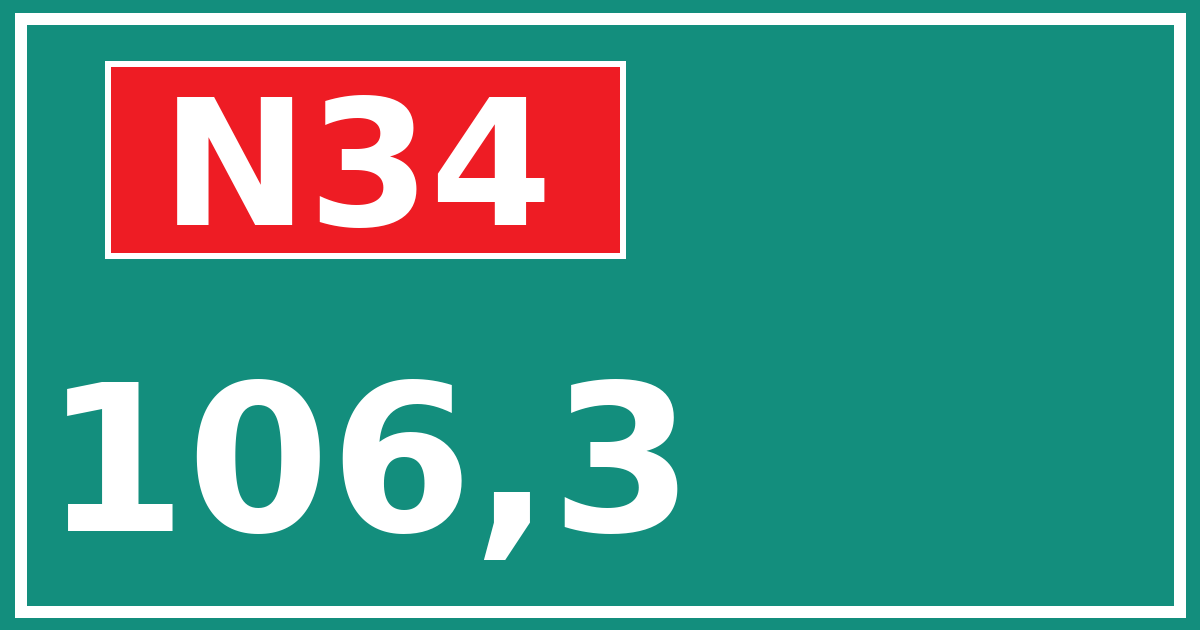 Hectometerbord N34 106,3
