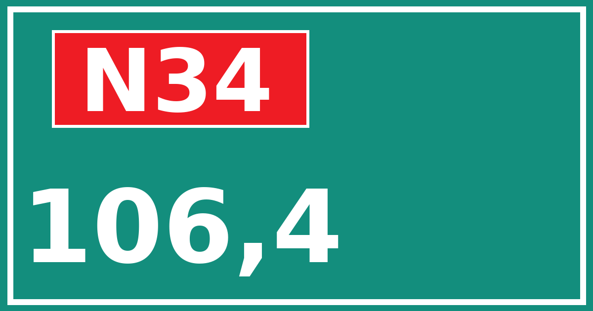 Hectometerbord N34 106,4