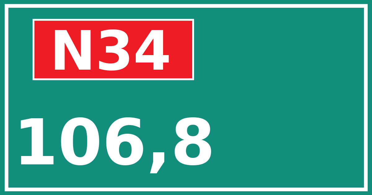 Hectometerbord N34 106,8
