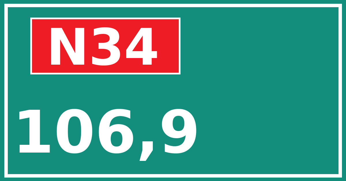 Hectometerbord N34 106,9