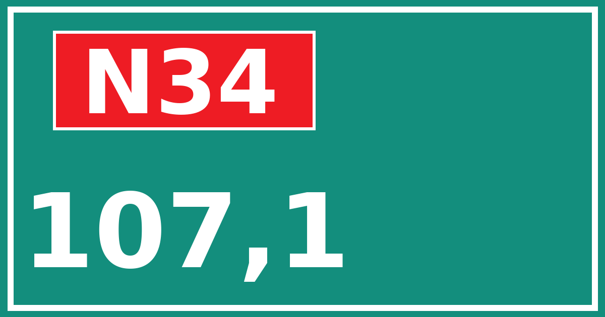 Hectometerbord N34 107,1