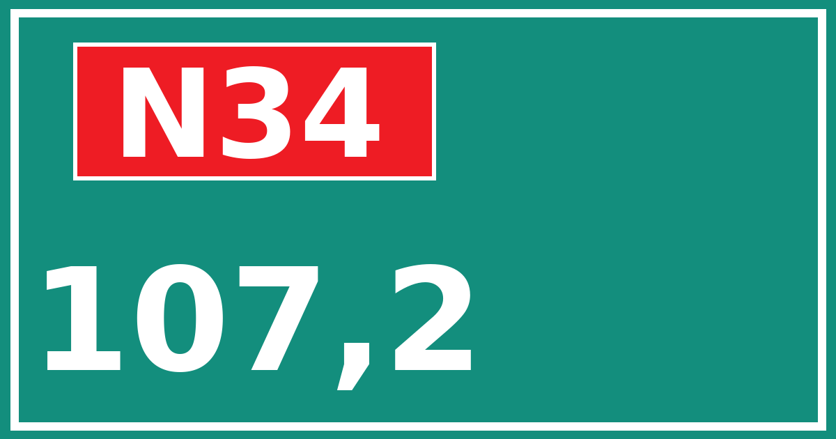Hectometerbord N34 107,2