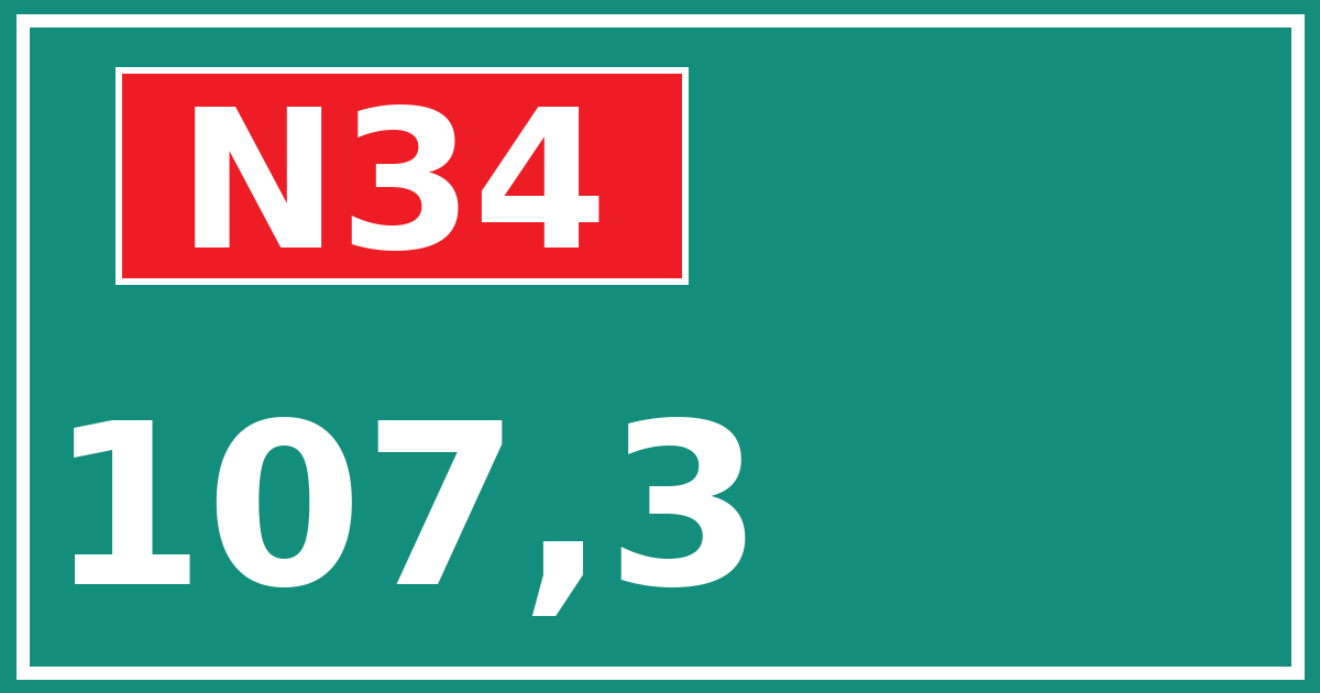 Hectometerbord N34 107,3