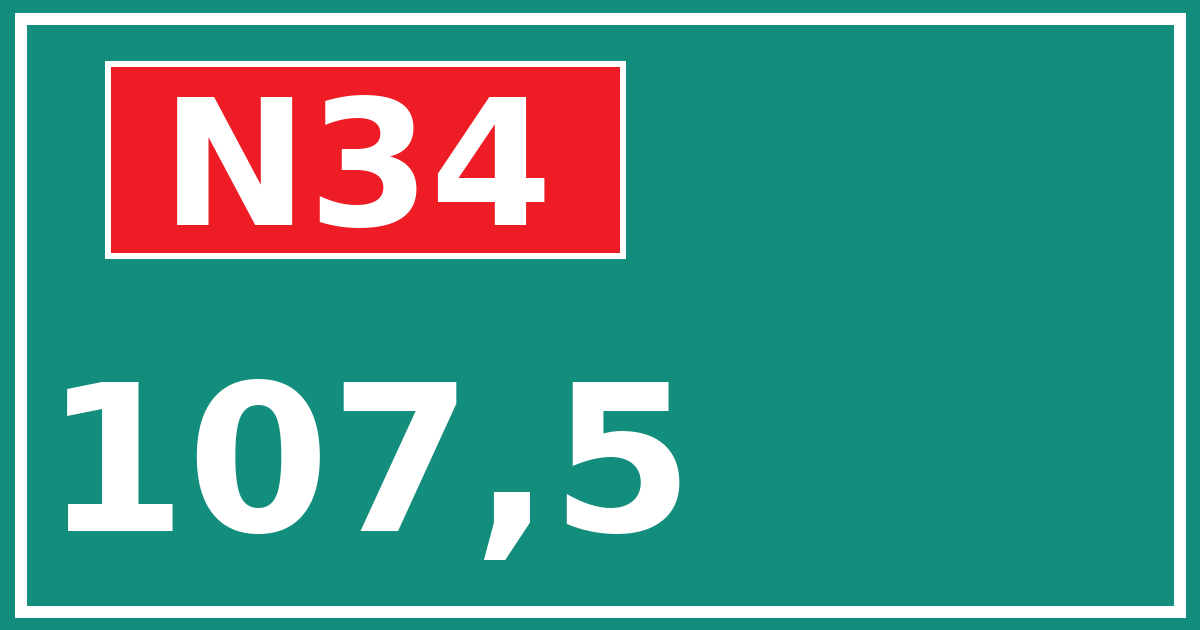 Hectometerbord N34 107,5