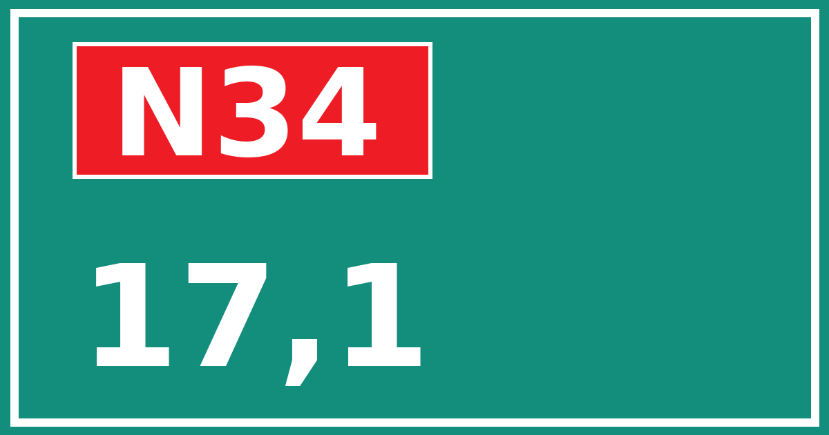 Hectometerbord N34 17,1