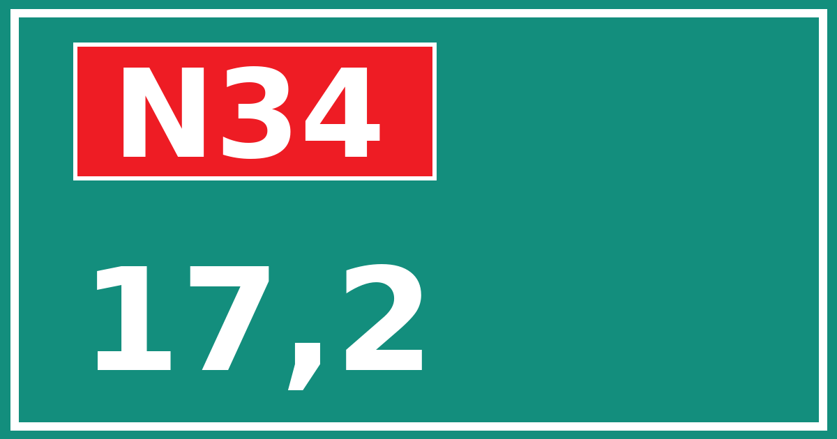 Hectometerbord N34 17,2