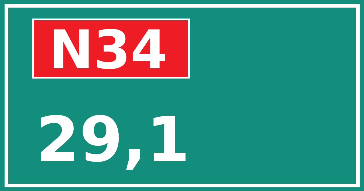 Hectometerbord N34 29,1