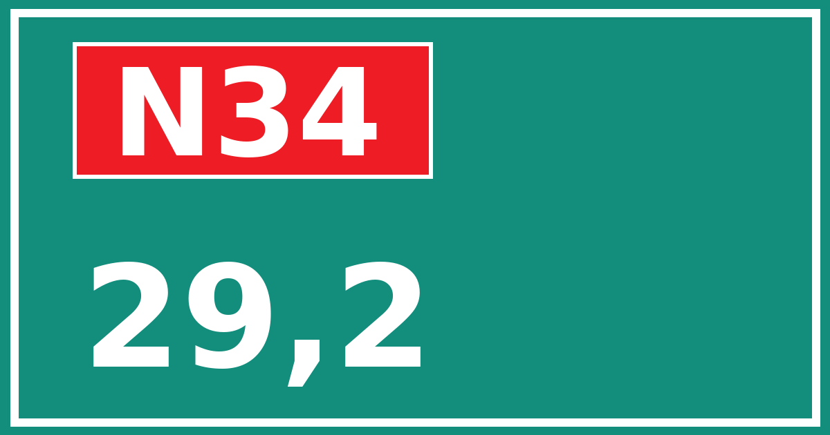 Hectometerbord N34 29,2