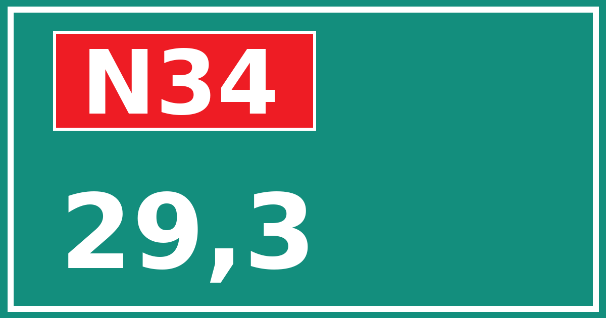 Hectometerbord N34 29,3