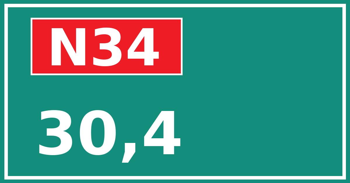 Hectometerbord N34 30,4