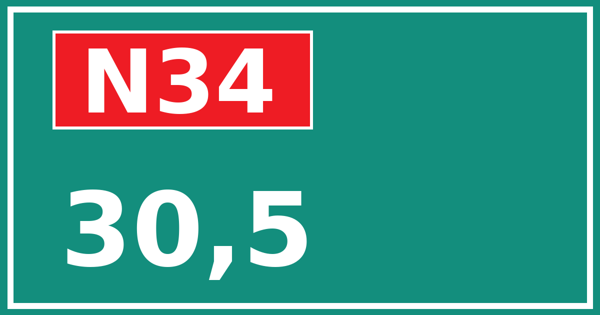 Hectometerbord N34 30,5
