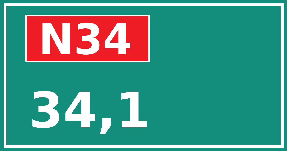 Hectometerbord N34 34,1