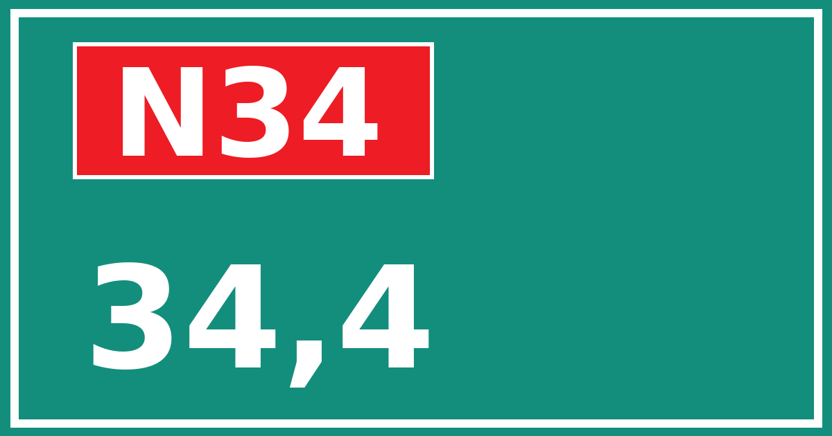 Hectometerbord N34 34,4