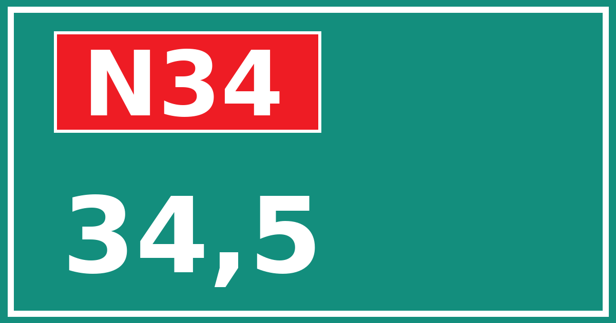 Hectometerbord N34 34,5