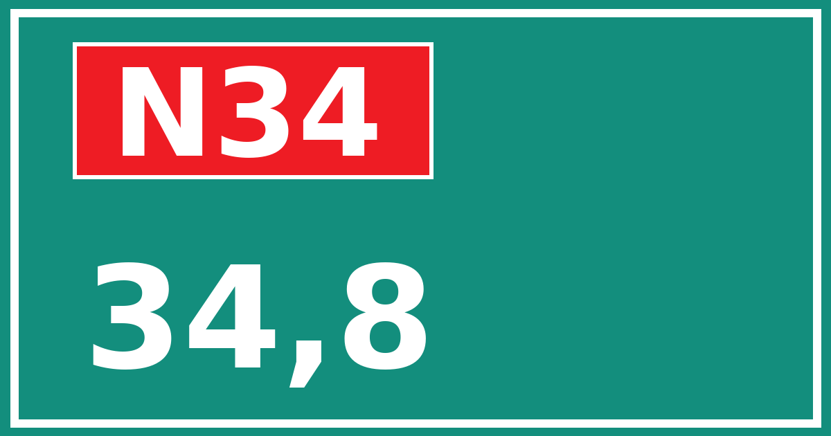 Hectometerbord N34 34,8