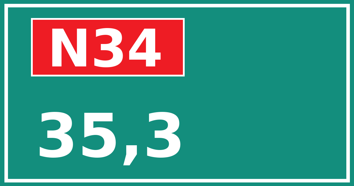 Hectometerbord N34 35,3