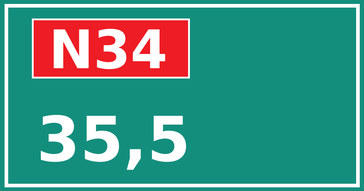 Hectometerbord N34 35,5