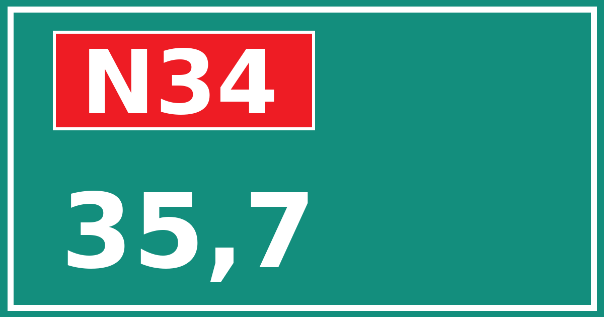 Hectometerbord N34 35,7
