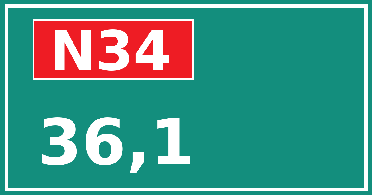 Hectometerbord N34 36,1