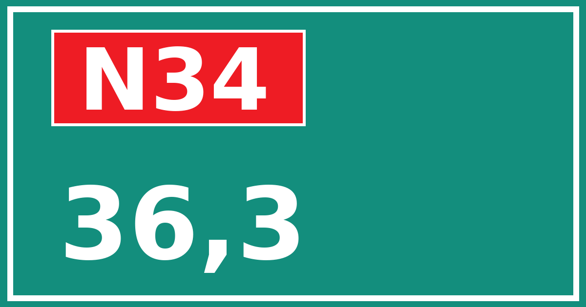 Hectometerbord N34 36,3