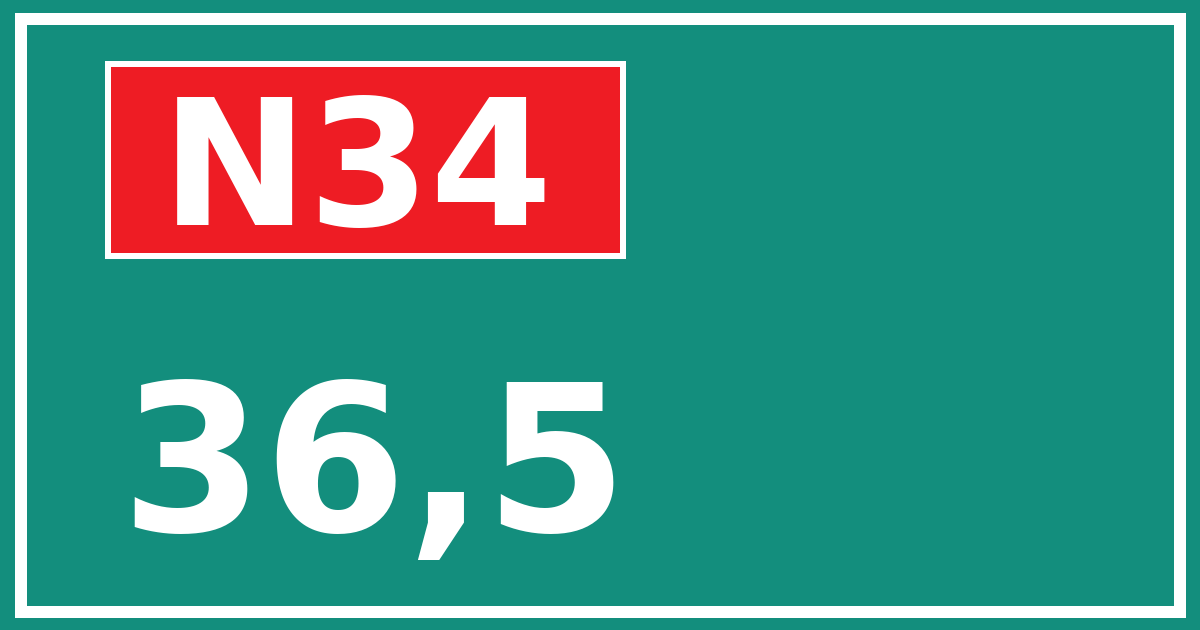 Hectometerbord N34 36,5