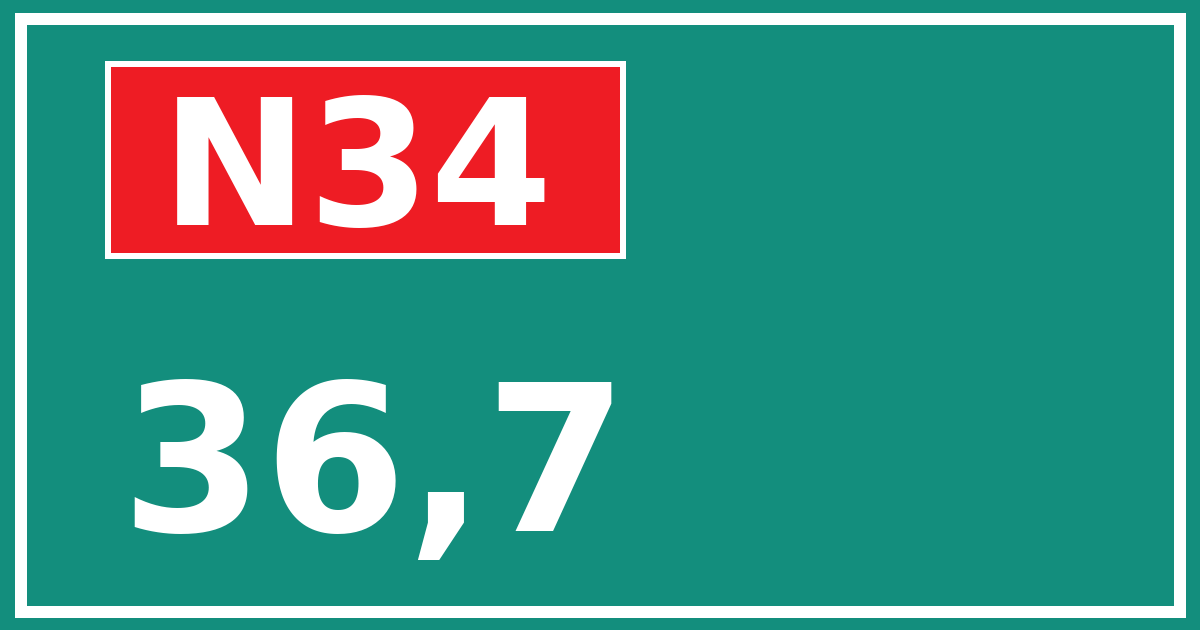 Hectometerbord N34 36,7