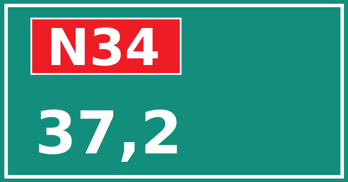 Hectometerbord N34 37,2