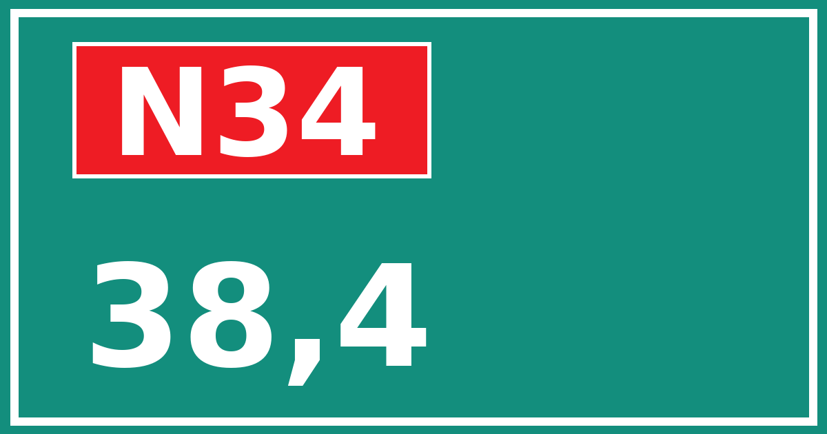 Hectometerbord N34 38,4