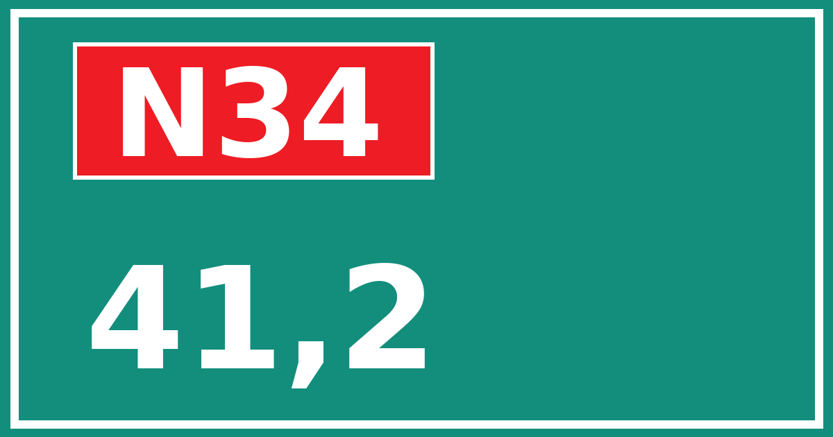 Hectometerbord N34 41,2