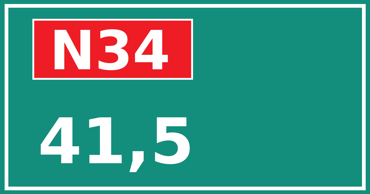 Hectometerbord N34 41,5