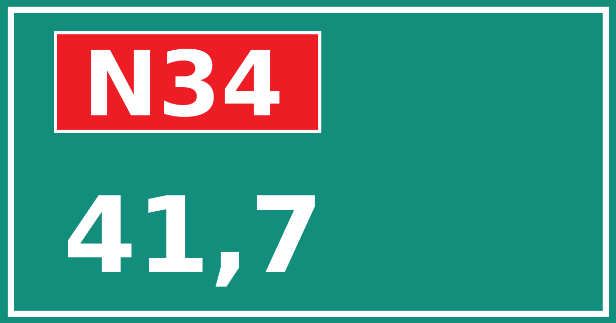 Hectometerbord N34 41,7