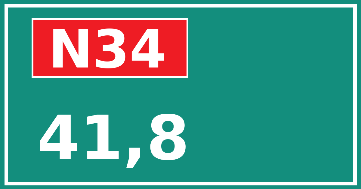 Hectometerbord N34 41,8