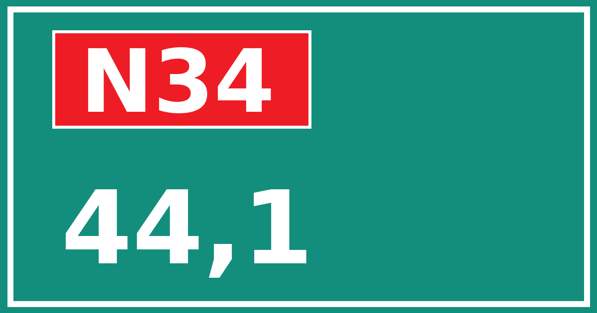 Hectometerbord N34 44,1