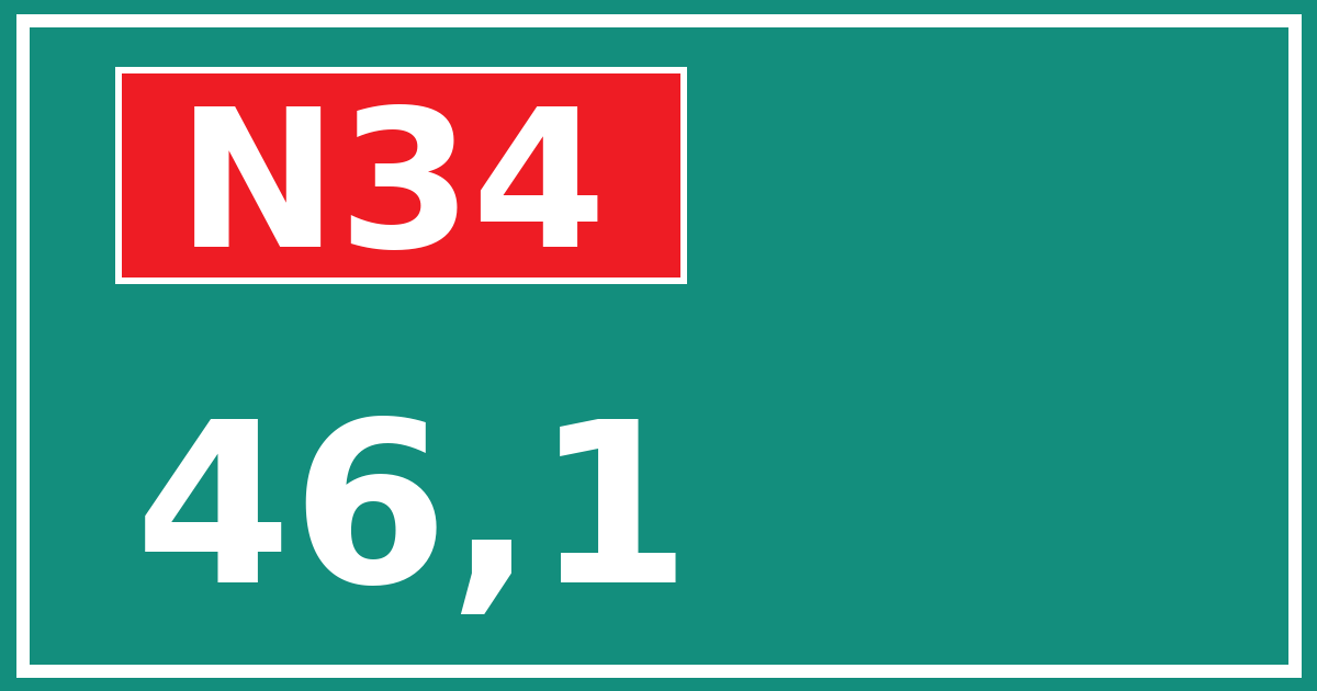 Hectometerbord N34 46,1