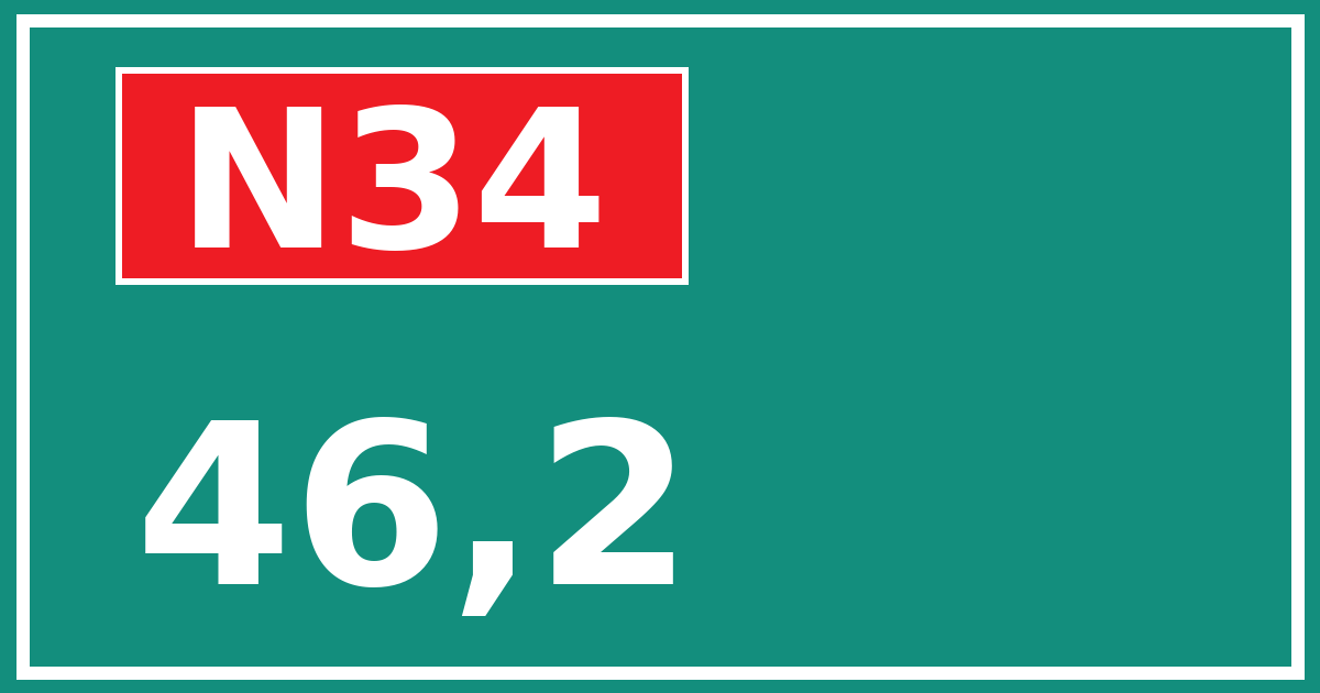 Hectometerbord N34 46,2