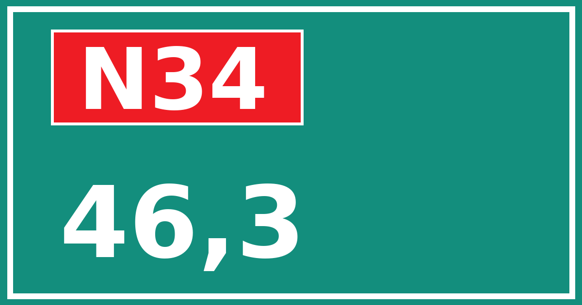 Hectometerbord N34 46,3