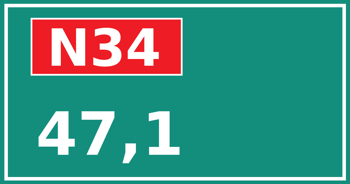 Hectometerbord N34 47,1