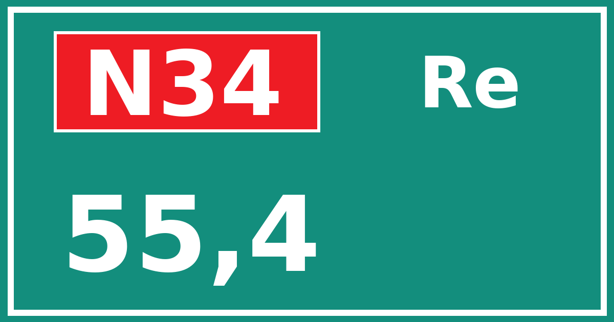 Hectometerbord N34 55,4 zijde Re