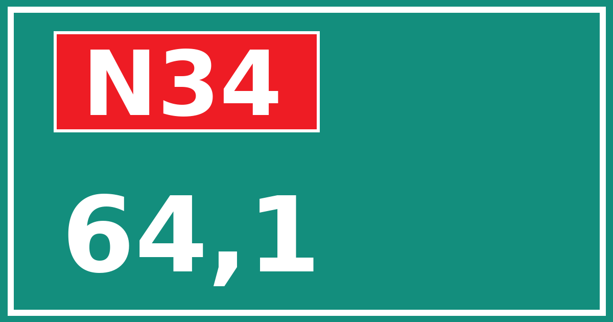 Hectometerbord N34 64,1