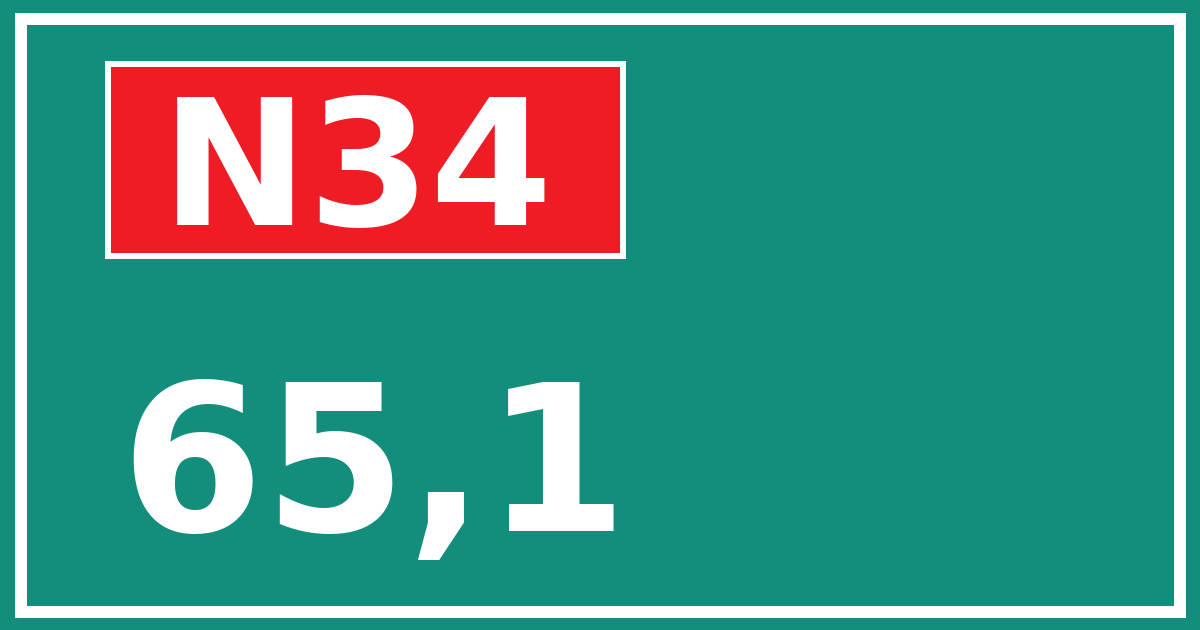 Hectometerbord N34 65,1