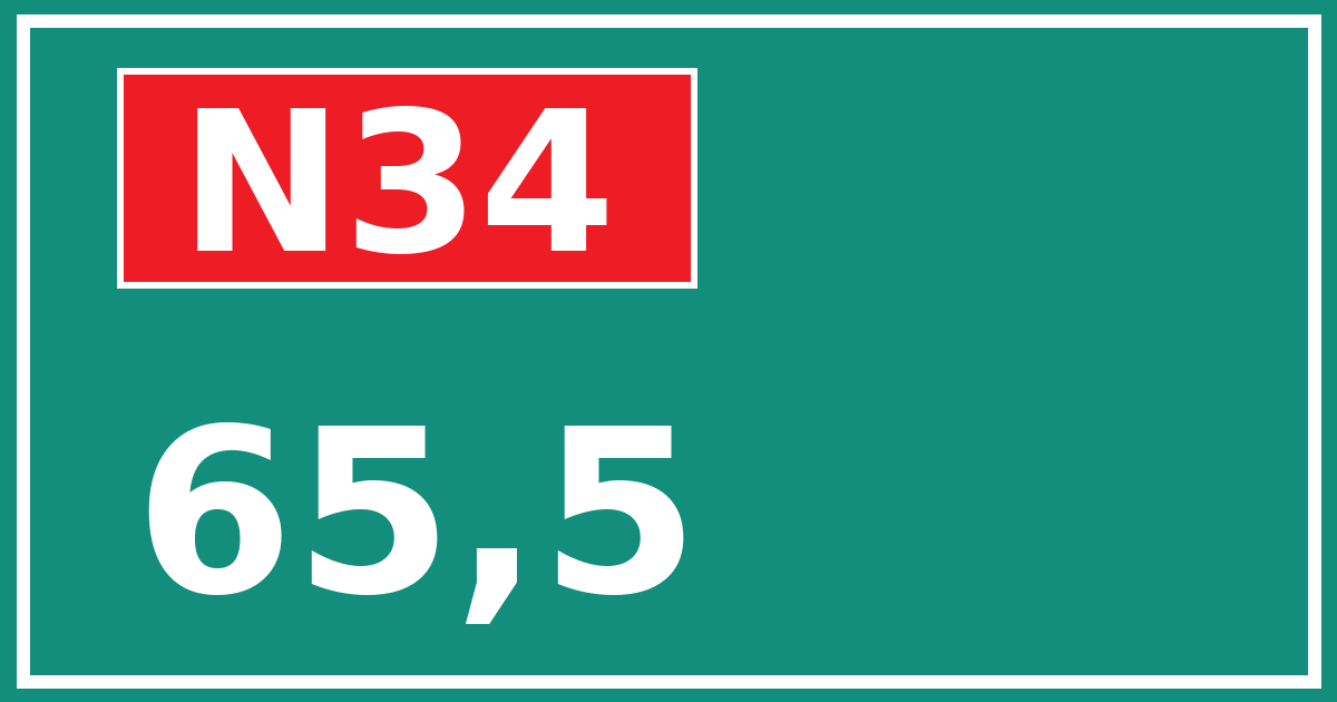 Hectometerbord N34 65,5